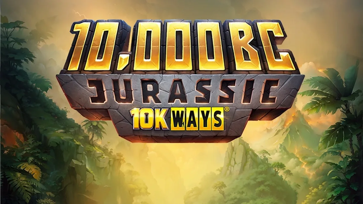 Tampilan visual slot 10,000 BC Jurassic 10K Ways dengan latar belakang prasejarah