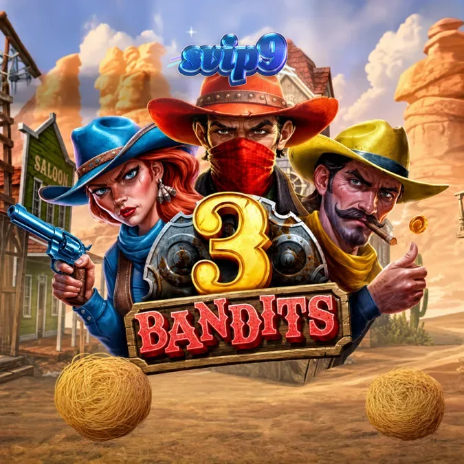 Tampilan visual slot 3 Bandits dengan tema Wild West
